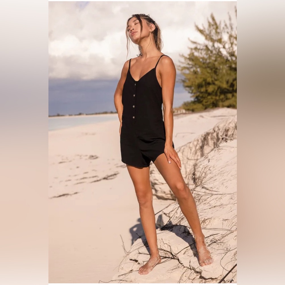 Lulu Button Front Sleeveless Romper